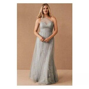 NWT Anthropologie BHLDN Hayley Paige Phoebe Dress Size 10 Gray Silver Sweetheart